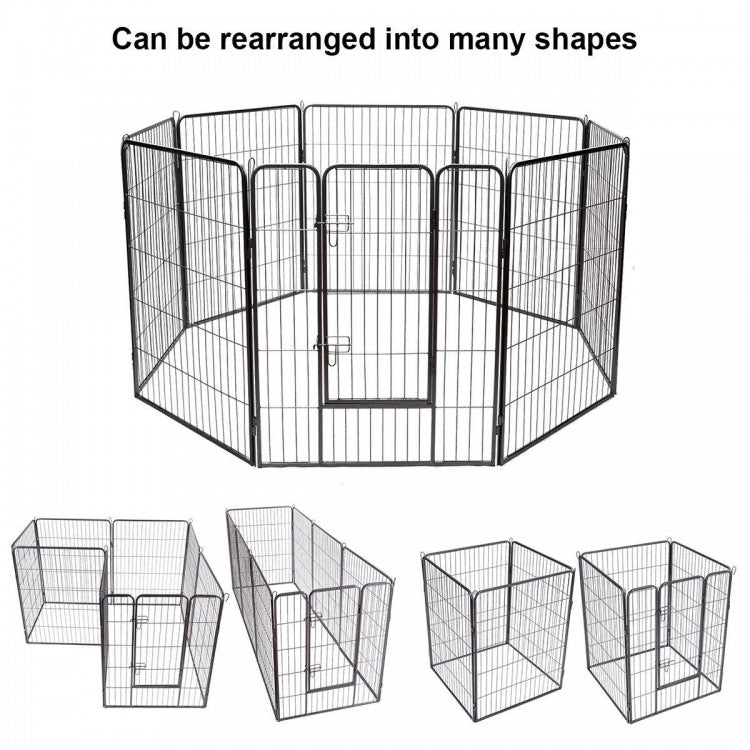 8 Metal Panel Heavy Duty Steel Pet Playpen Dog Fence with Door- Model #56274098