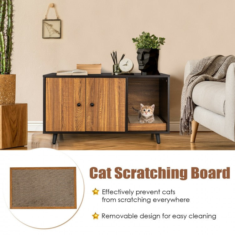 Cat Litter Box Enclosure with Divider & Double Doors- Model #48260317