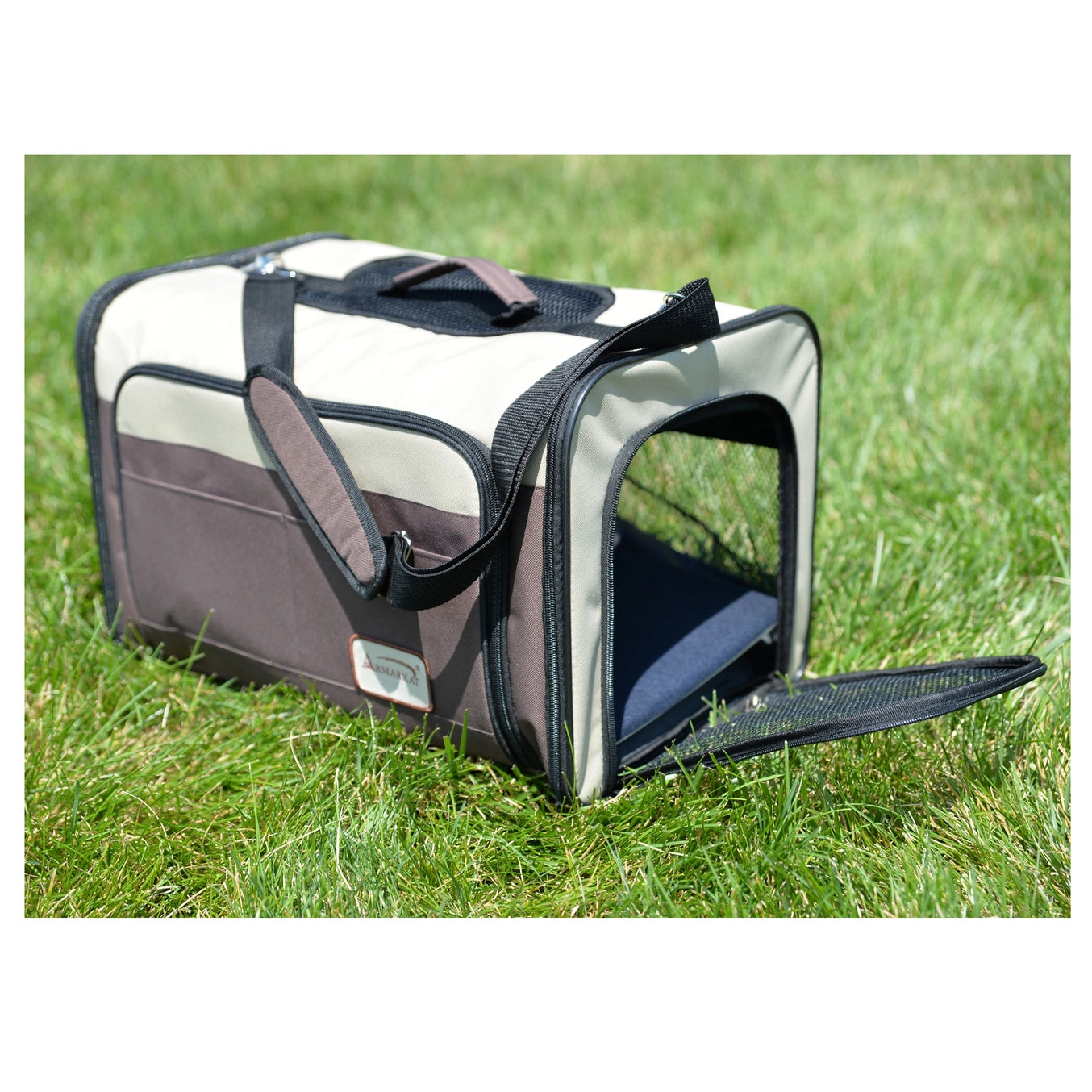 Beige & Brown Airline Approved Pet Carrier Soft Sided Pet Carrier - Model PC102R