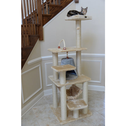 Real Wood 65" Cat Tree with Hammock- Model #A6501