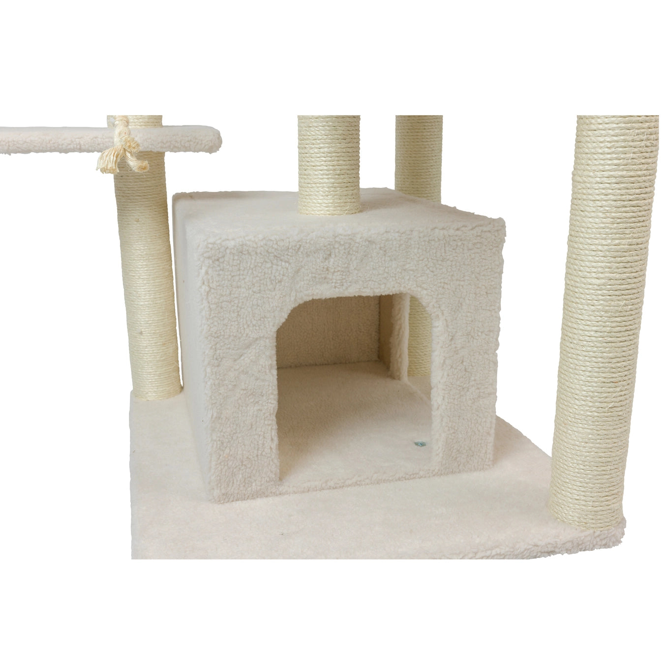 85" Real Wood Ivory Classic Cat Tree- Includes Multi Levels & Ramp- Model #B8201