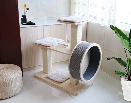 Spin Kitty Cat Tree with Built-in Wheel- Model CATF61