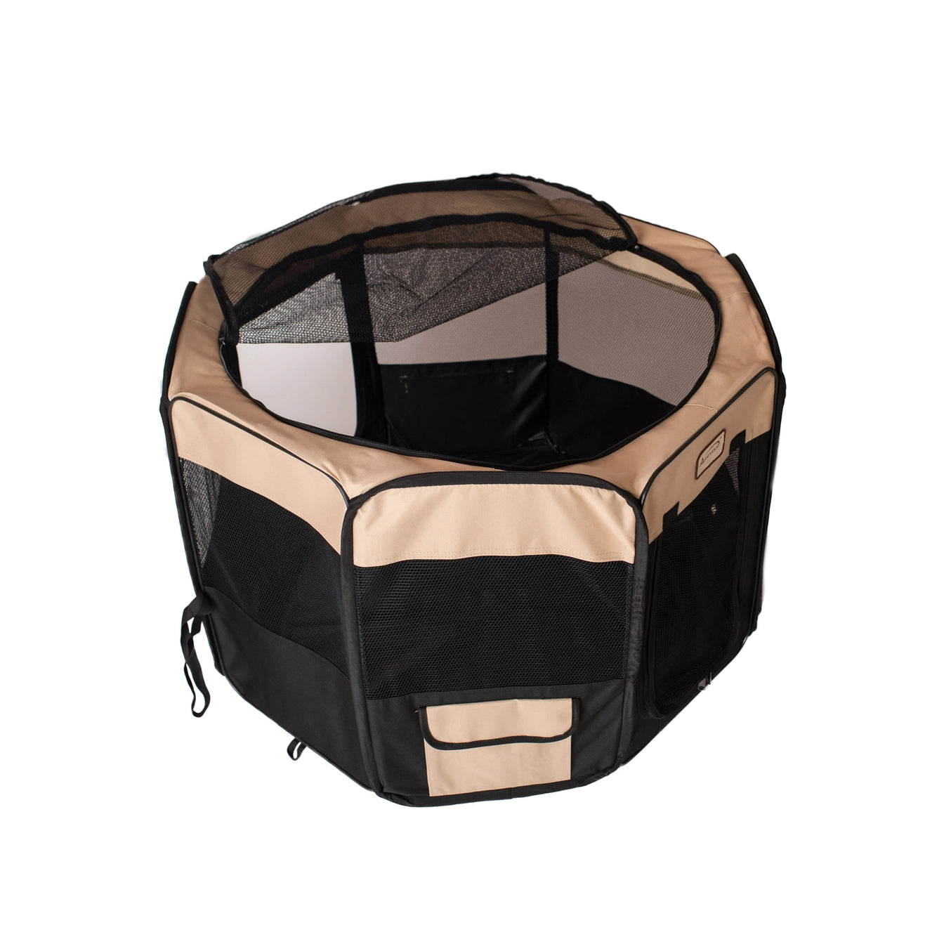 Black & Beige Portable Pet Playpen & Bag Combo - Model PP003BGE