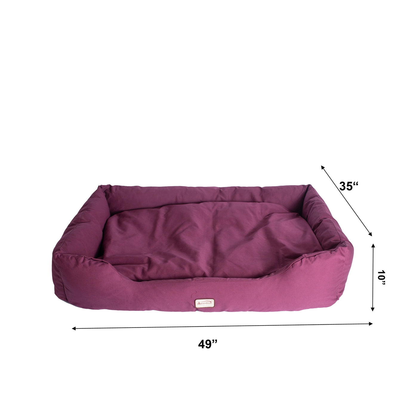 Burgundy Bolstered Dog Bed- Medium- Model D01FJH