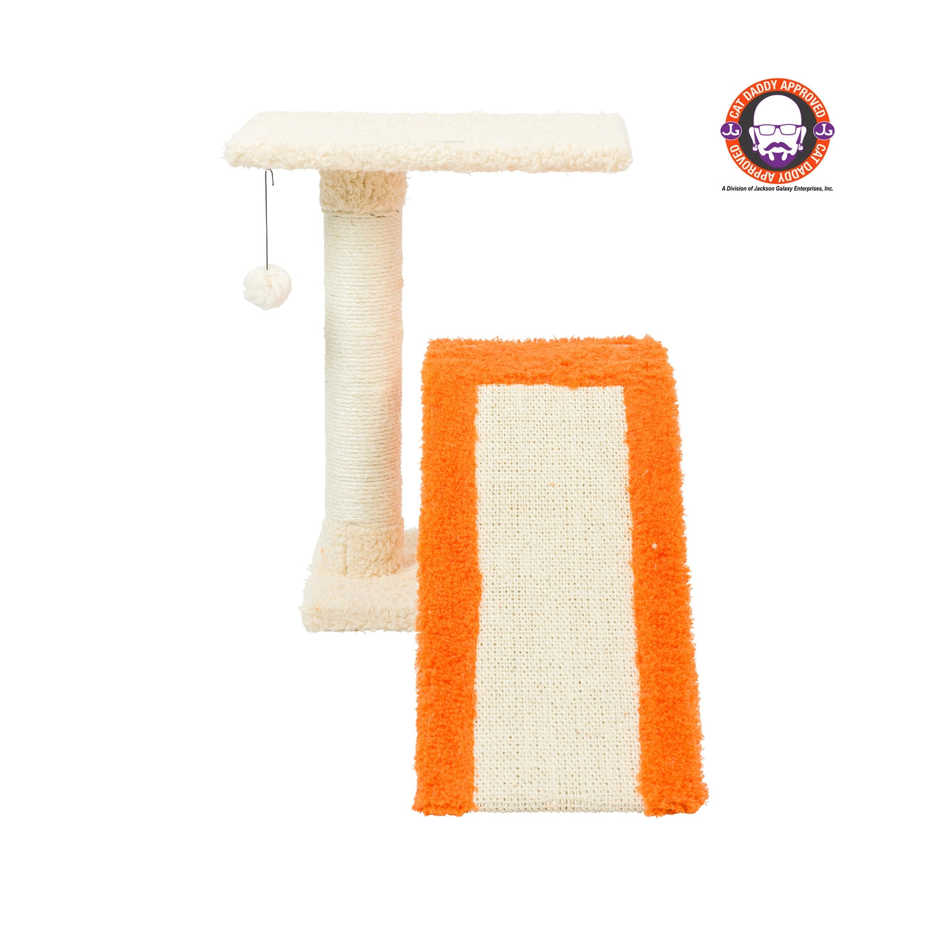 Beige Two Level Platform Scratcher With Sisal Carpet Ramp-Model X2101