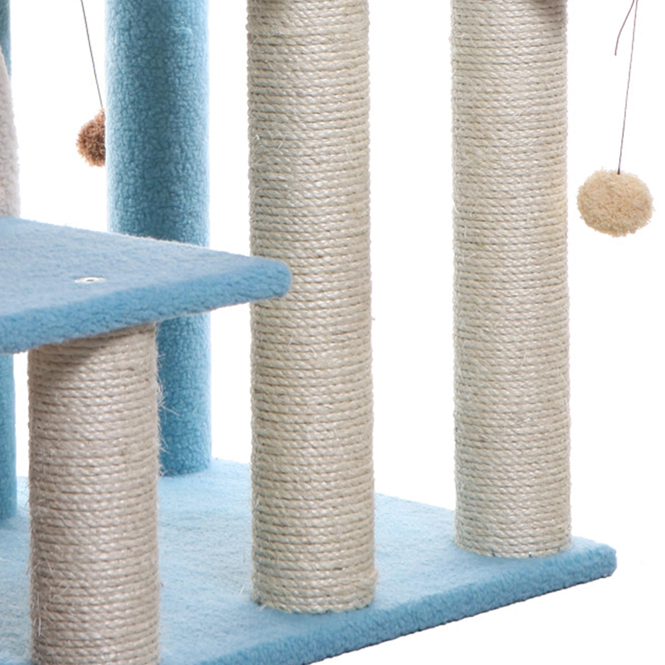 Real Wood 38" High Ivory Cat Step Stairs Ramp, Cat Scratcher-Model B3803