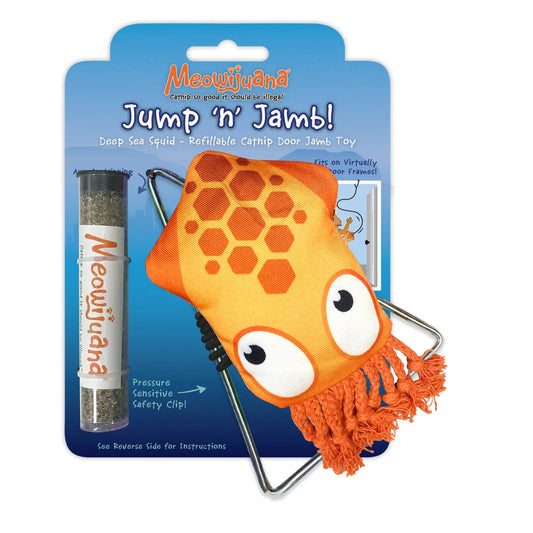 Jump 'n' Jamb - Deep Sea Squid Refillable Catnip Cat Toy- Model #714929808332