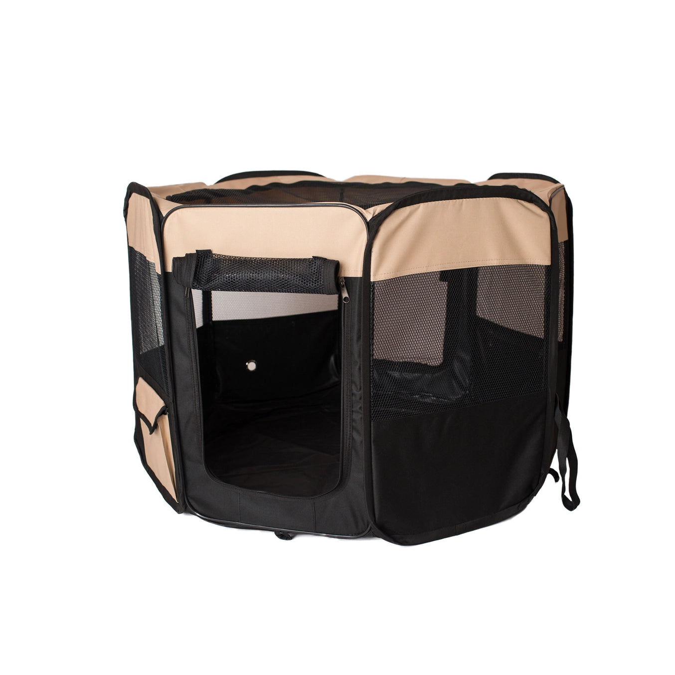 Black & Beige Portable Pet Playpen & Bag Combo - Model PP003BGE