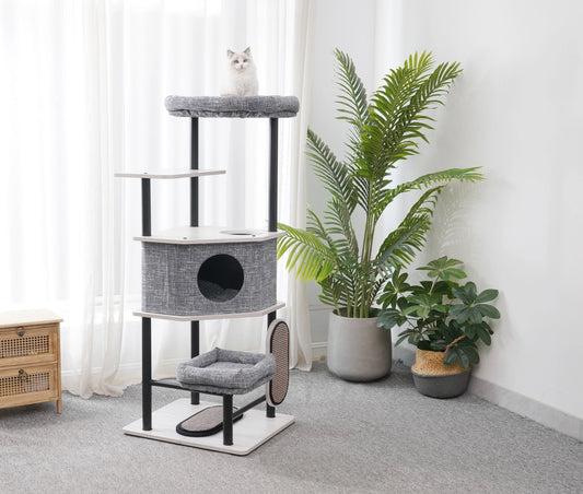 Grayson-Industrial Style Large Modern Cat Tower- Model PP220826