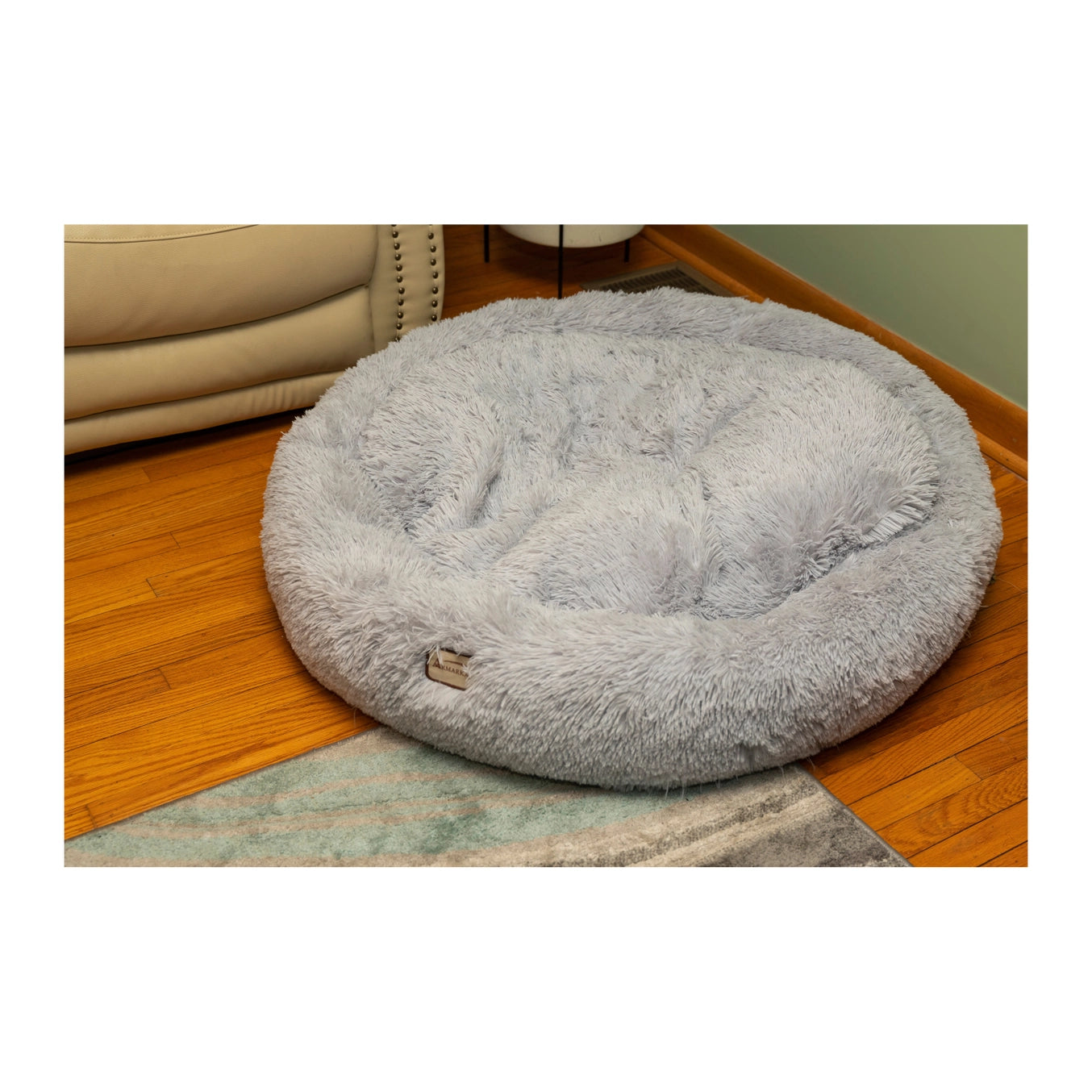 Extra Large Light Grey Fluffy Round Cat Bed- Model C71NHS