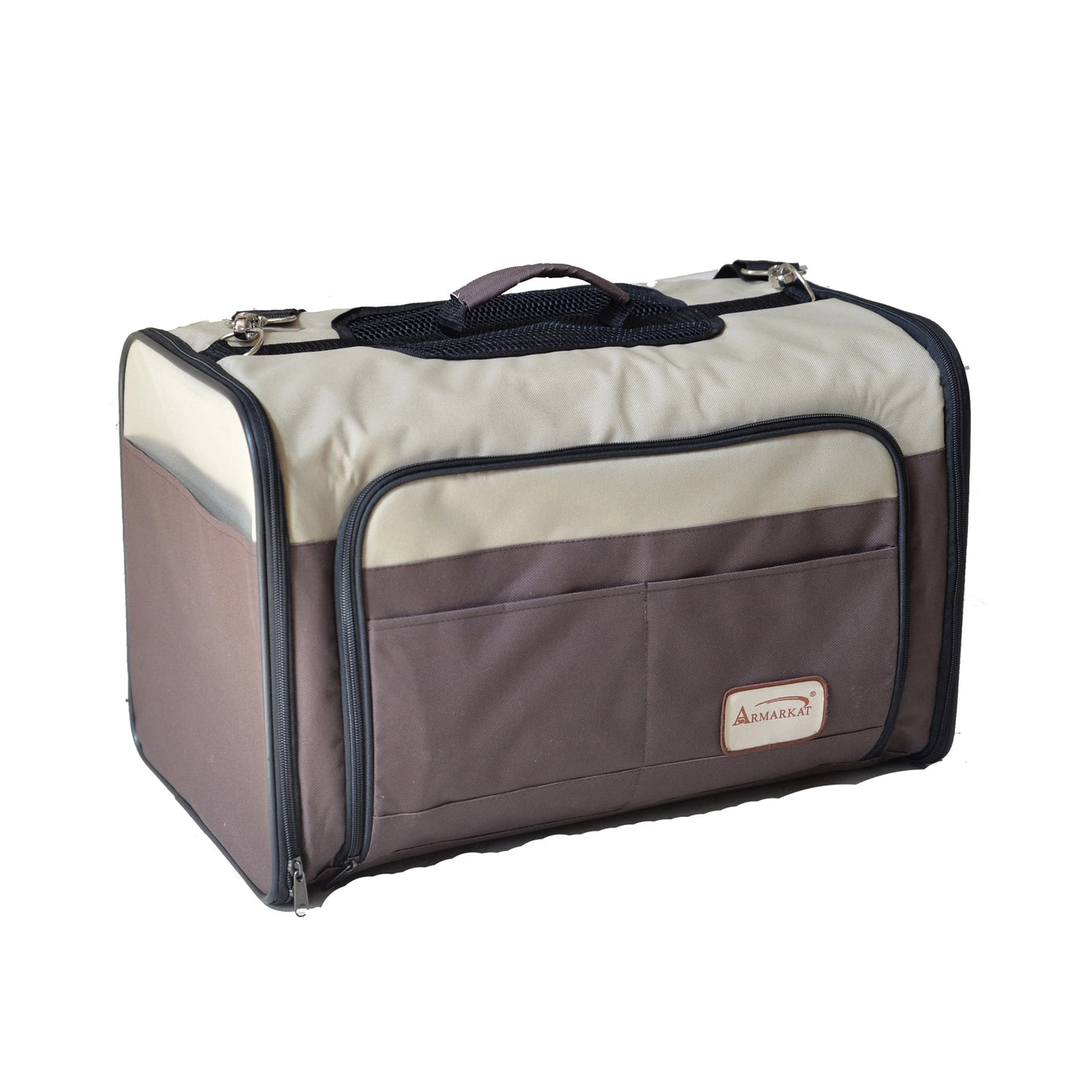 Beige & Brown Airline Approved Pet Carrier Soft Sided Pet Carrier - Model PC102R