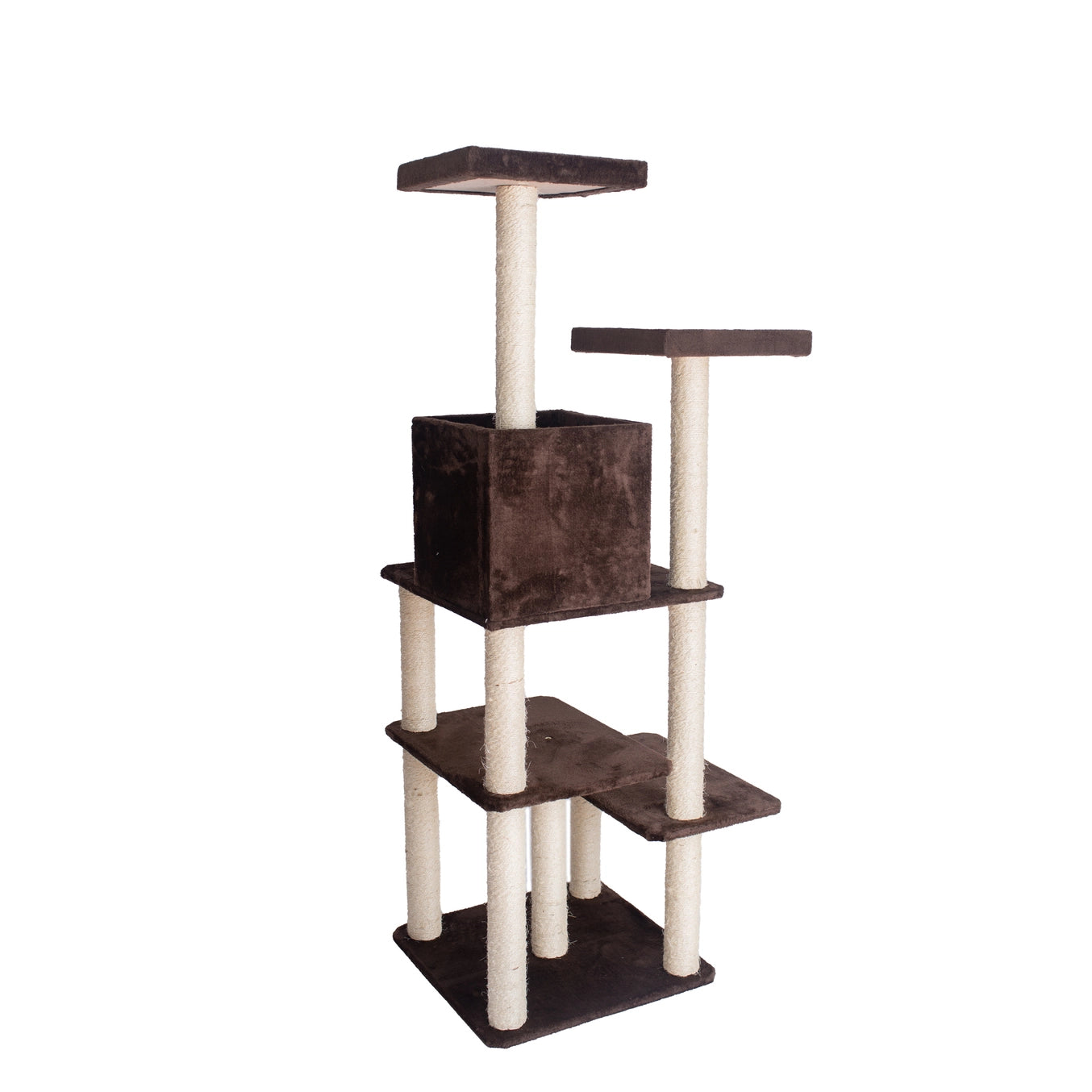 Real Wood 66-Inch Cat Tree Cat Climber- Includes 4 Levels- Model #GP78680723