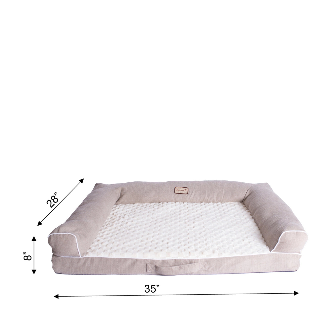 Memory Foam Medium Bolstered Pet Bed Cushion With Handle- Model D07B