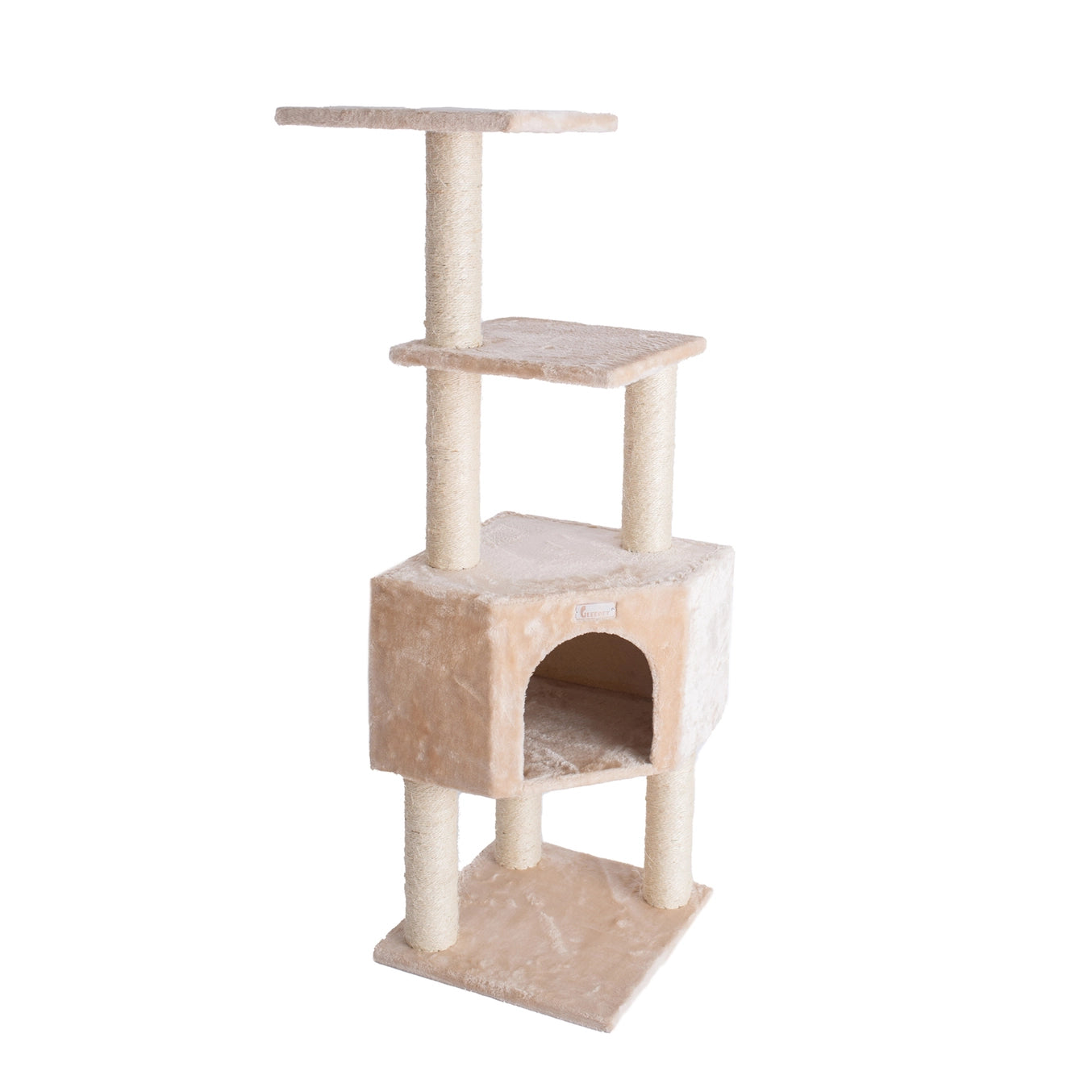 48" Real Wood Beige Cat Tree Cat Perches Scratcher- Model #78480321
