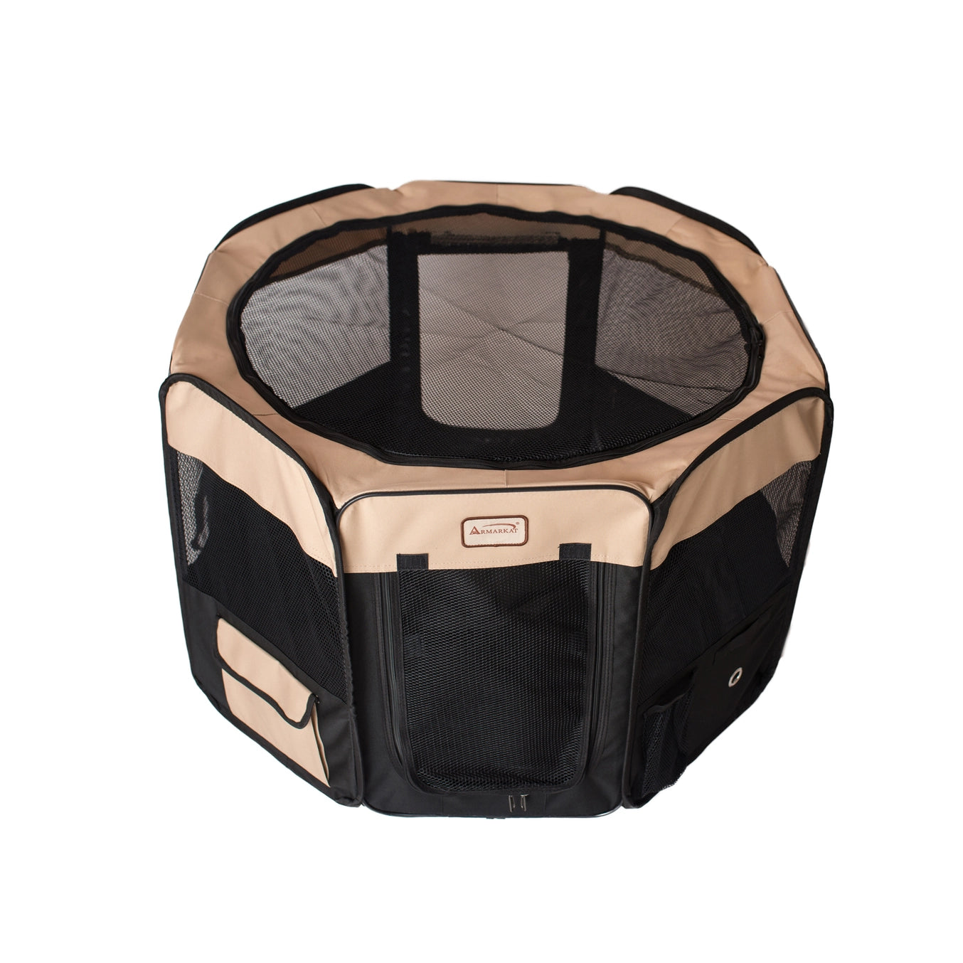 Black & Beige Portable Pet Playpen & Bag Combo - Model PP003BGE