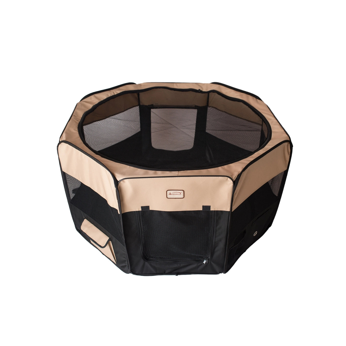XL Black & Beige Portable Pet Playpen & Bag Combo - Model PP003BGE