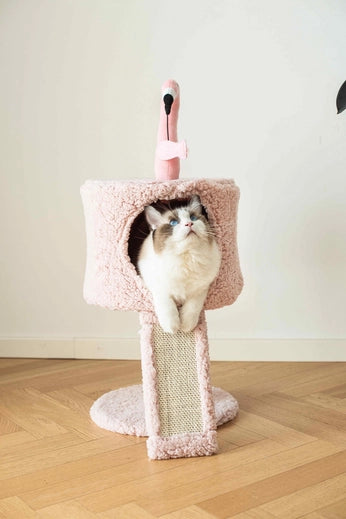 Catry Flamingo Cat Tree with Scratching Ramp- Model CT210540