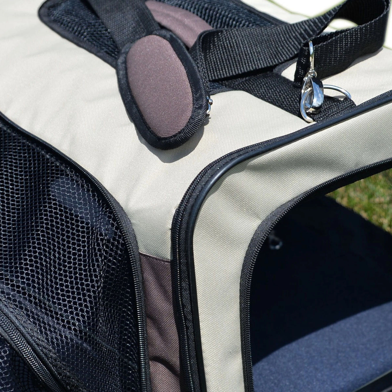 Beige & Brown Airline Approved Pet Carrier Soft Sided Pet Carrier - Model PC102R