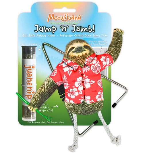 Jump 'n' Jamb - Get Wild Sloth Refillable Catnip Cat Toy- Model #714929802064