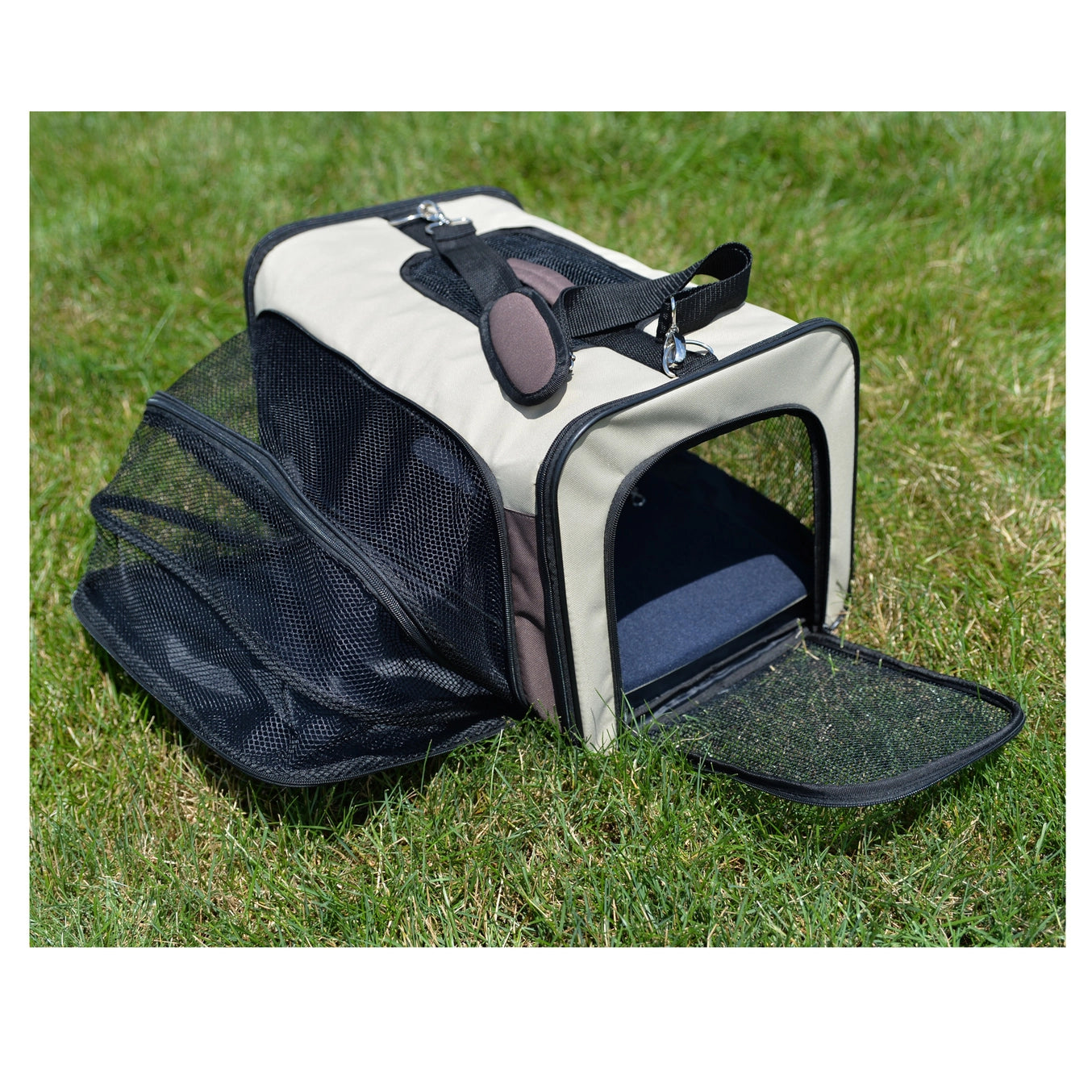 Beige & Brown Airline Approved Pet Carrier Soft Sided Pet Carrier - Model PC102R