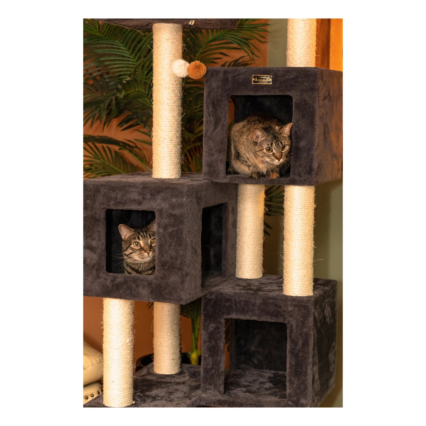 81" Real Wood Grey Classic Cat Tree Scratcher- Includes 8 Levels- Model #B8104
