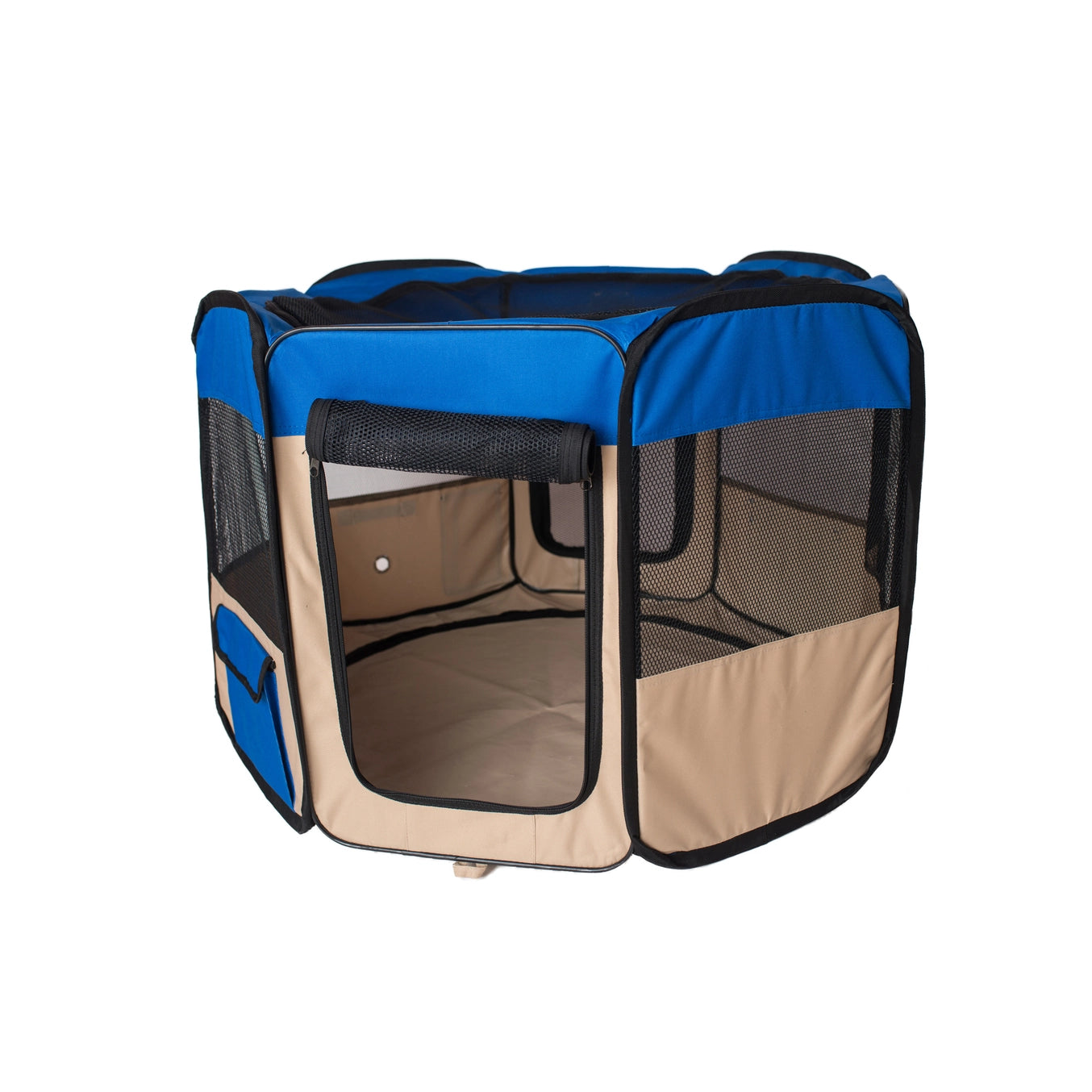 XL Blue & Beige Portable Pet Playpen & Bag Combo - Model PP001B