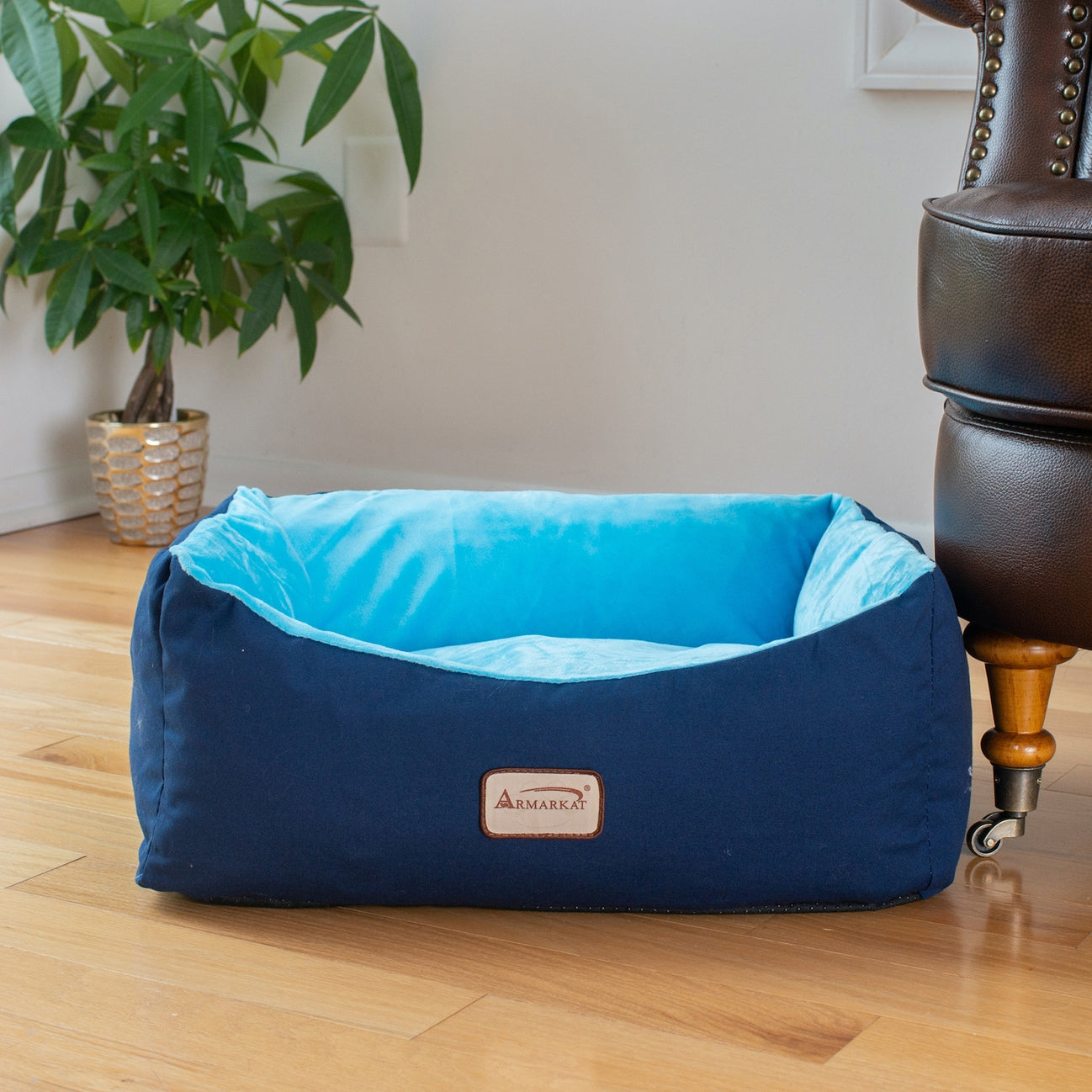 Navy Sky Blue Cat Bed Small Pet Bed- Model C09