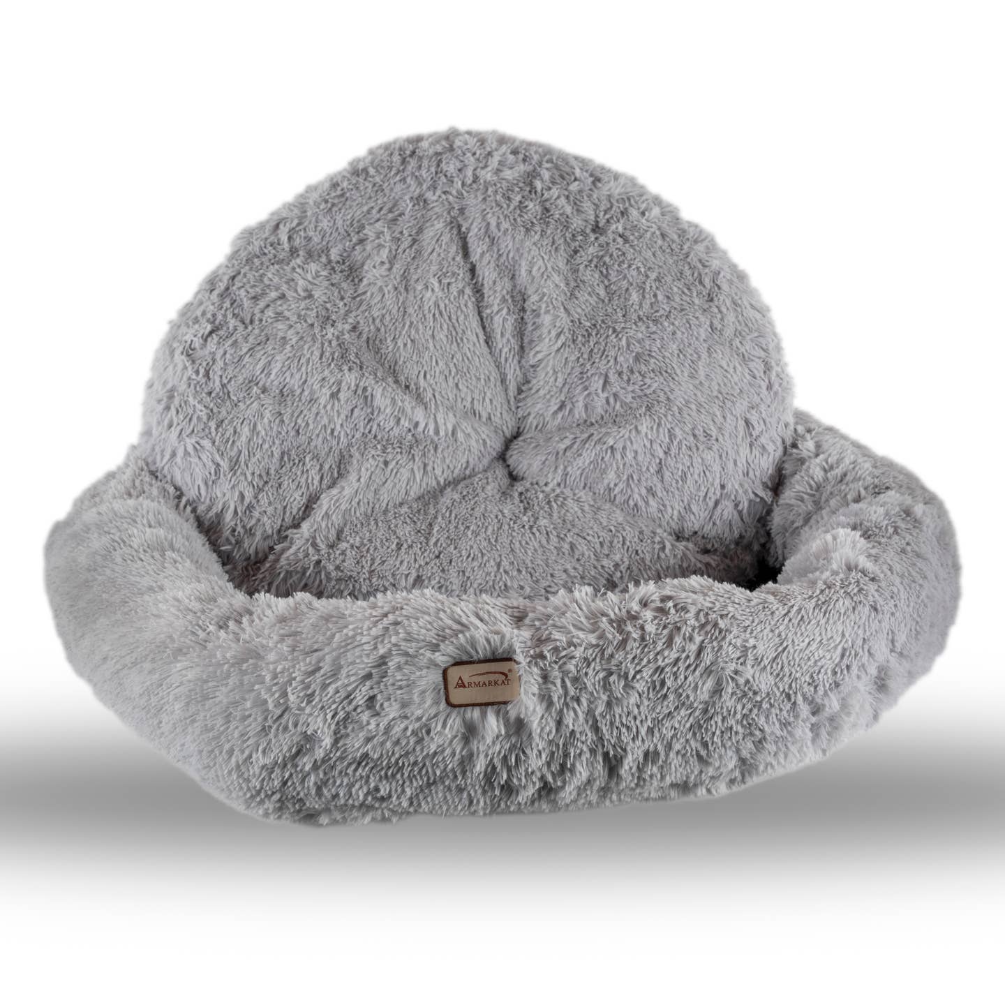 Grey Fluffy Extra Large Round Cat Bed - Model C71NHS